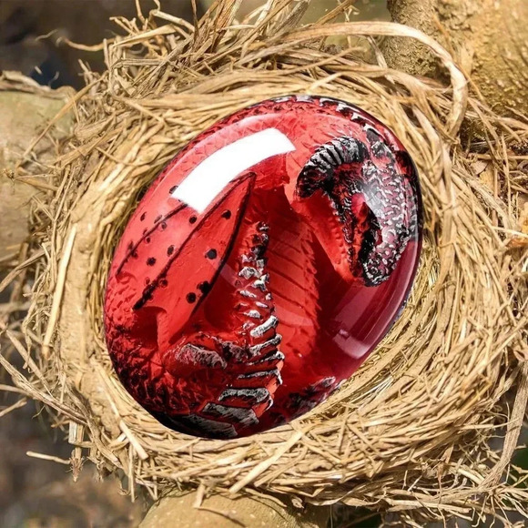 Exquisite Unique Red Crystal Resin Lava Dragon Eggs for Christmas  Gifts - Picture 2 of 5